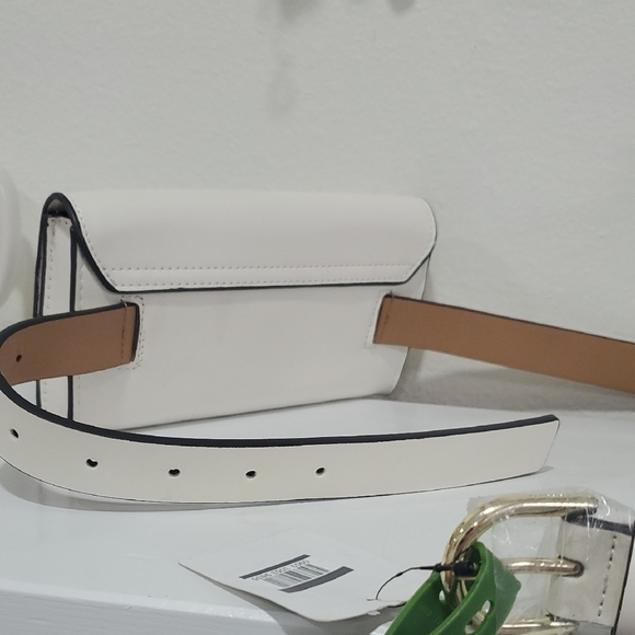 NWT Kate Spade New York White adjustable leather belt bag Size S/M🤍💛 - Picture 7 of 13